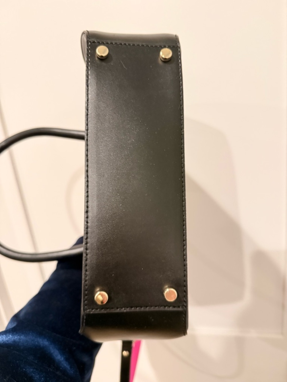 Kate Spade Black Leather Satchel with Pink Accent - Picture 7 of 7